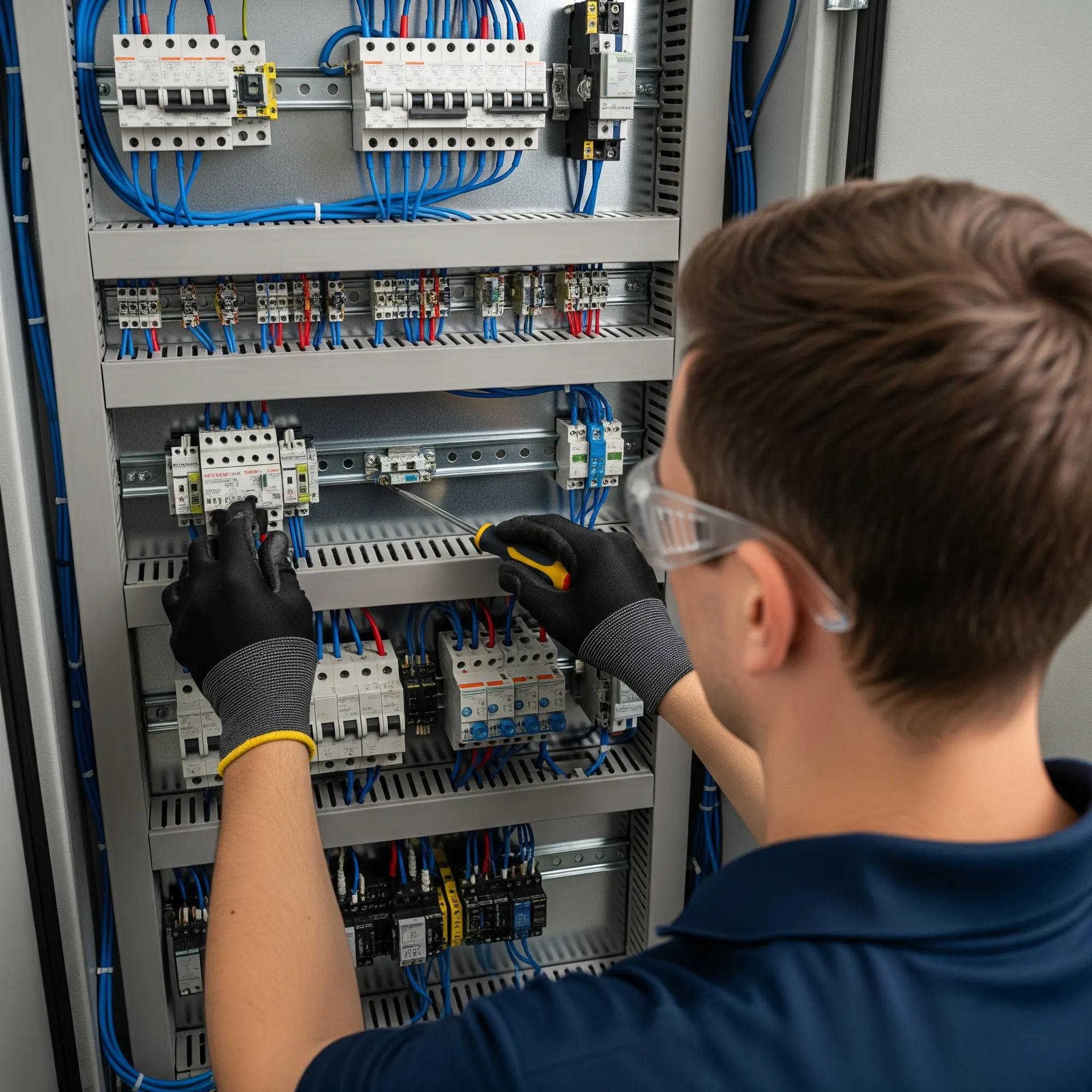 Underfloor heating system in bathroom installation